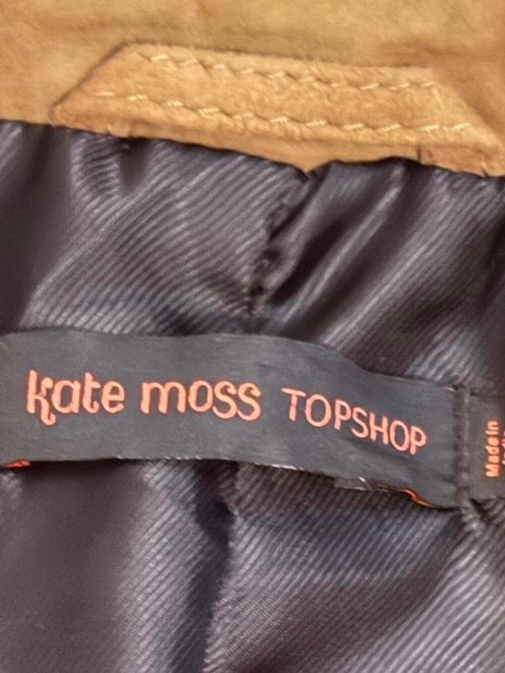 Kate Moss for Topshop Suede Fringe Jacket Brown Western Boho Rare US 2 UK 6 - Picture 6 of 6